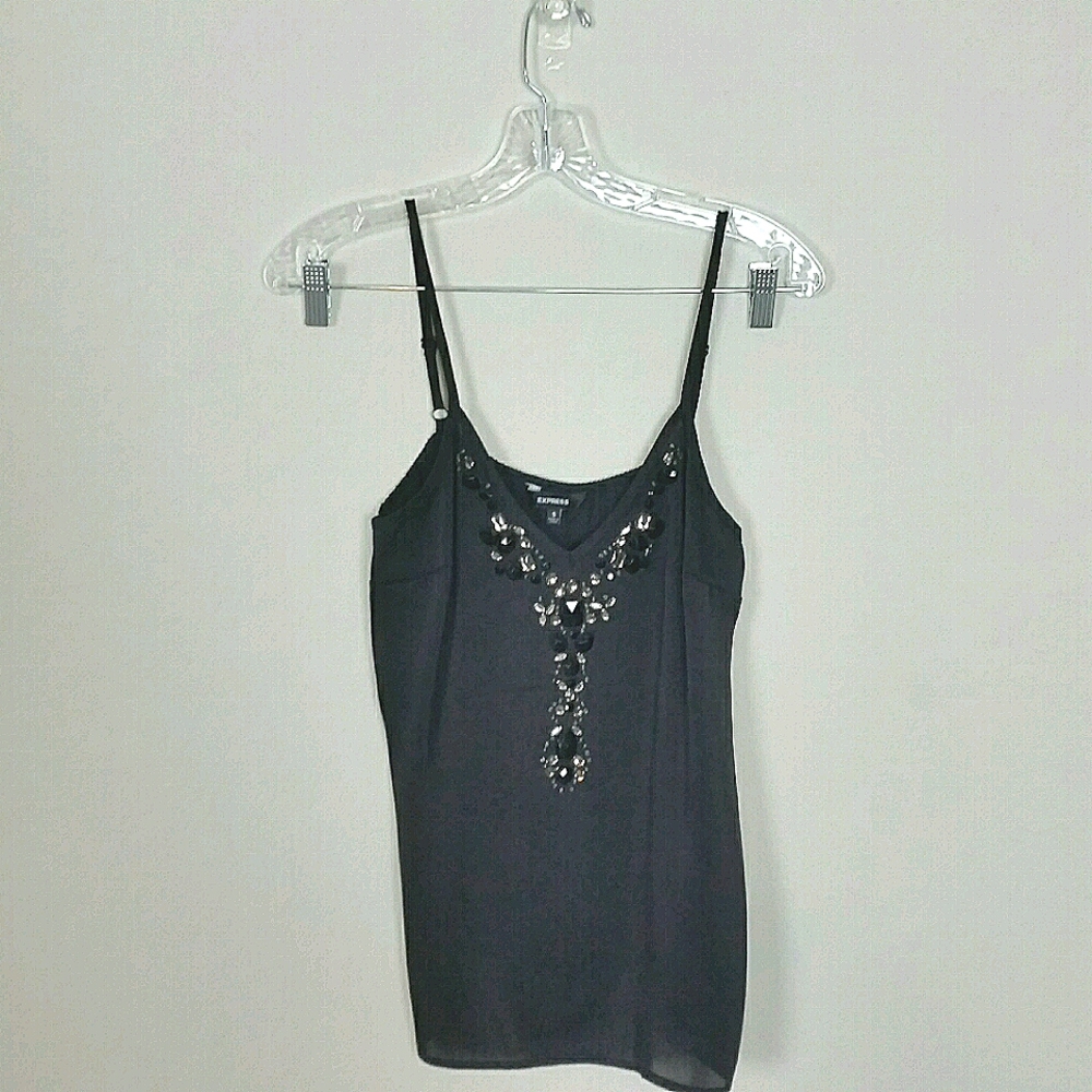 Express black Jewel Embellish Cami tank top size S